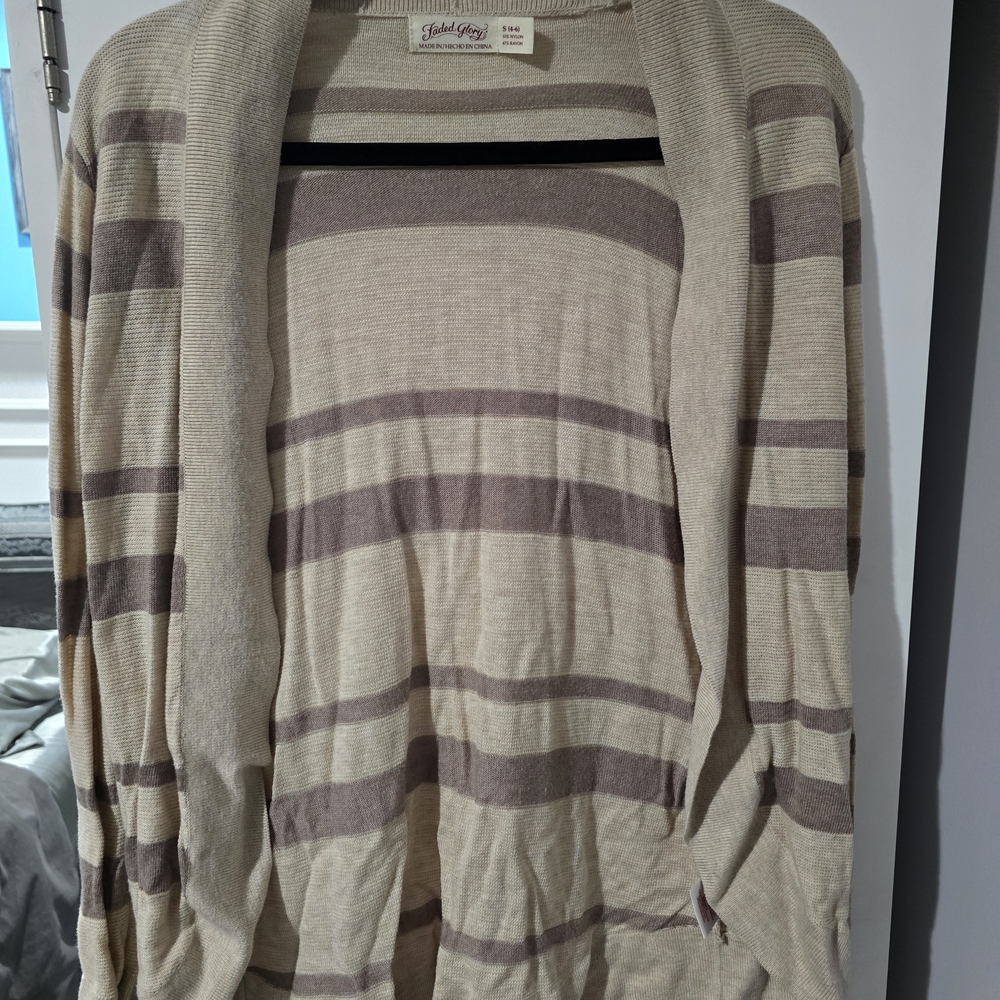 Striped Beige and Brown Cardigan